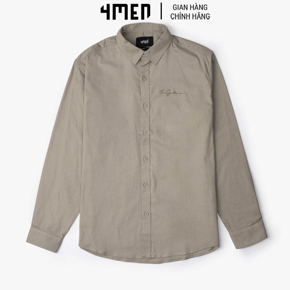 Áo Sơ Mi Nam Regular Gentleman 4MEN ASM098 dài tay cổ bẻ, vải linen thoáng mát, chịu nhiệt tốt