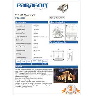 ĐÈN PHA KHÔNG THẤM NƯỚC PARAGON POLH1065