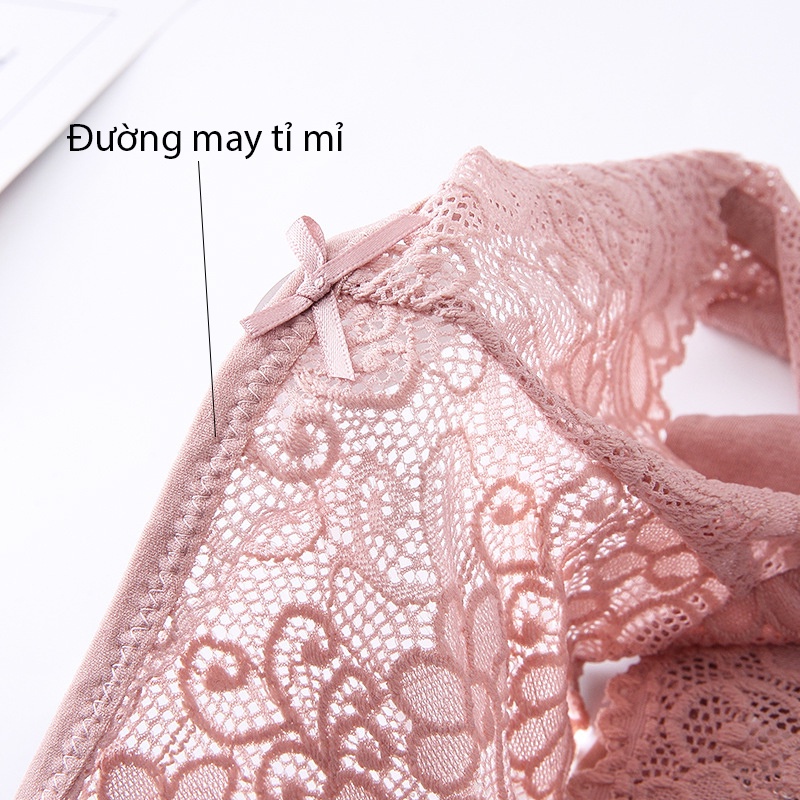 Quần lót nữ ren sexy quyến rũ BRALUNE , quần chíp nữ kháng khuẩn gợi cảm mã 523