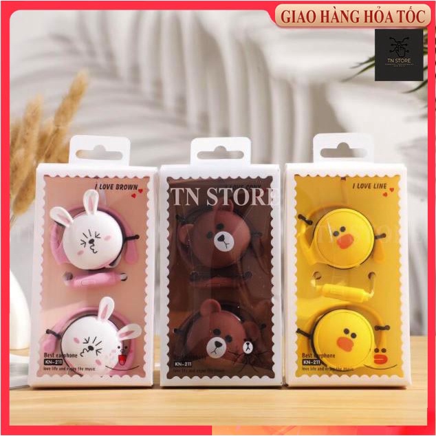 Tai nghe hình thú đáng yêu - gồm nhiều 3 mẫu Vịt, Thỏ, Gấu