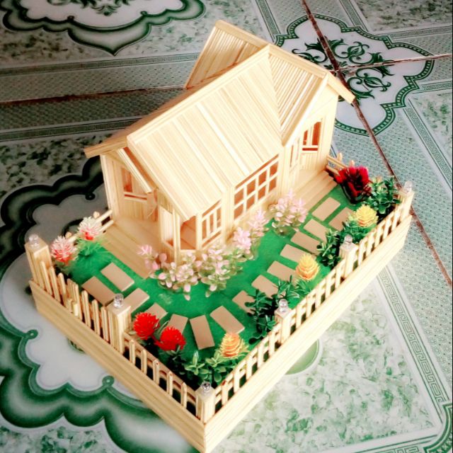 Nhà tăm tre handmade