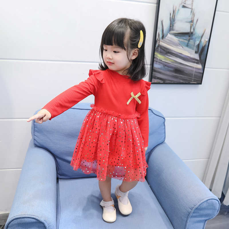 Đầm dài tay phong cách công chúa đáng yêu cho bé gái