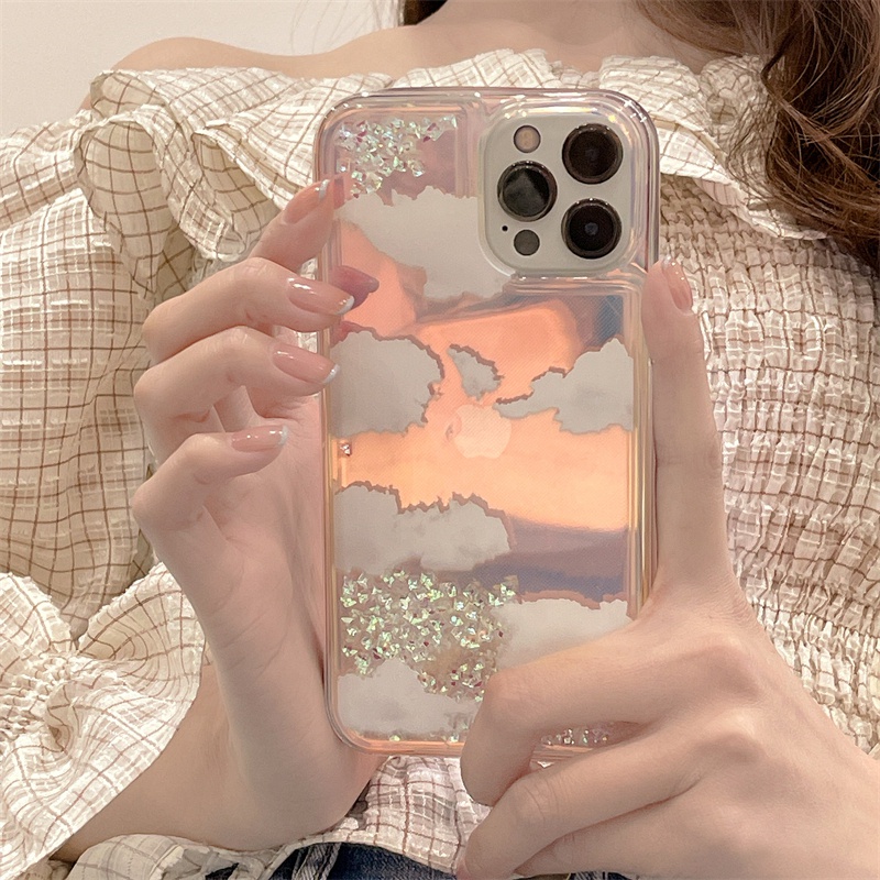 Ốp Điện Thoại Cát Chảy Lấp Lánh Cho iPhone 11 12 13 Pro Max iPhone 14 Plus X XS Max XR