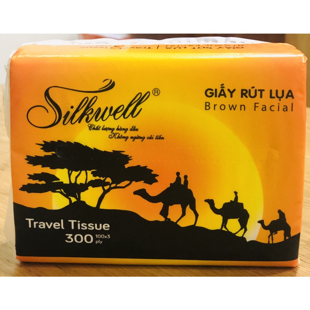 Giấy ăn Silkwell 3 lớp bỏ túi siêu mềm mịn 300 tờ