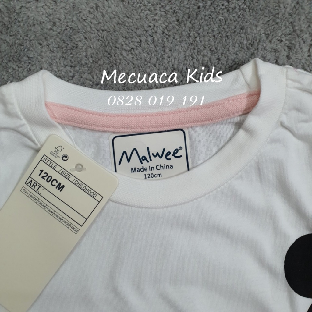 [90-140] Bộ ngủ dài tay cotton mặc nhà thu đông cho bé gái Ghi ngựa và mickey nâu