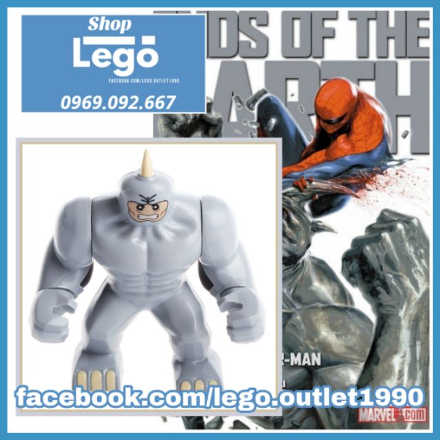 Xếp hình RHINO Siêu anh hùng Marvel Spider-Man BigFigures Lego Minifigures Decool 0190
