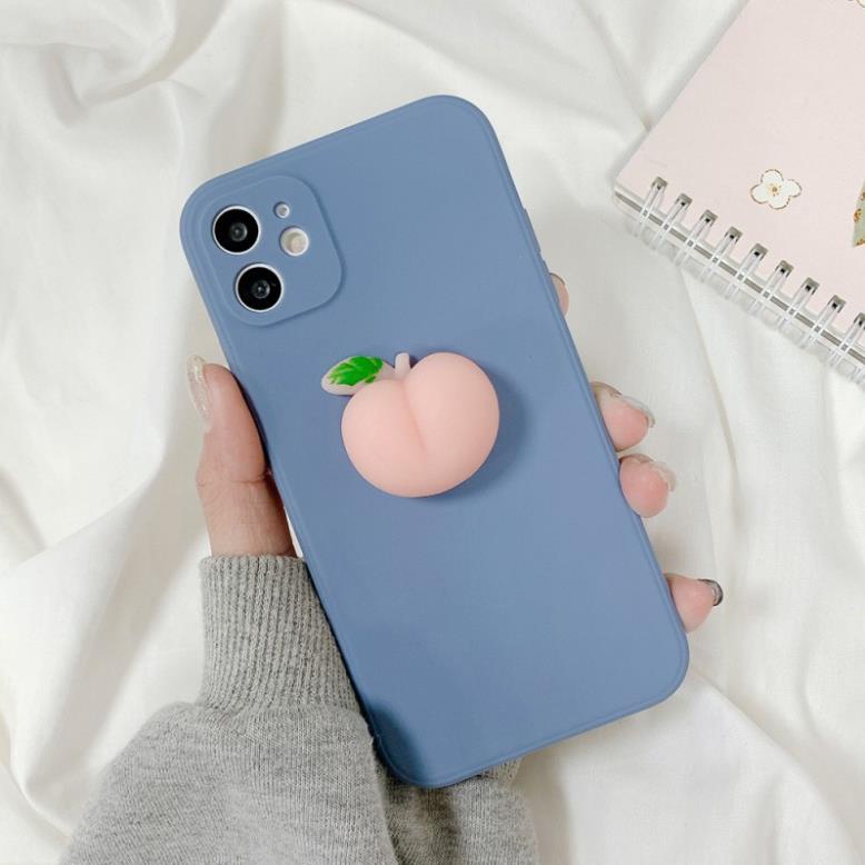 Ốp lưng iphone tpu gắn đào 7plus/8/8plus/X/xr/xs/11/12/13/Pro/Max/Plus/Promax