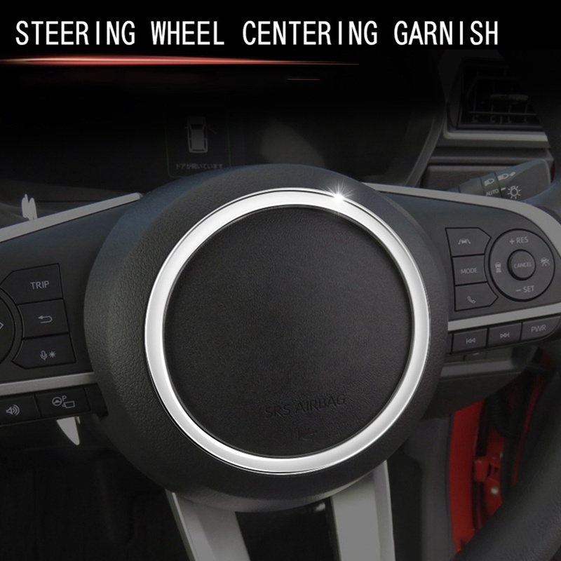 Khung Viền Trang Trí Vô Lăng Màu Bạc Cho Toyota Raize 2021 2022