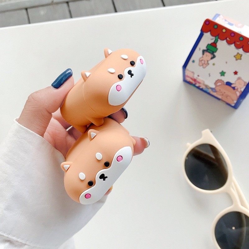 Airpods case cute cartoon Animal Corgi dog airpods pro cover soft silicone airpods gen 1 2 3 cover