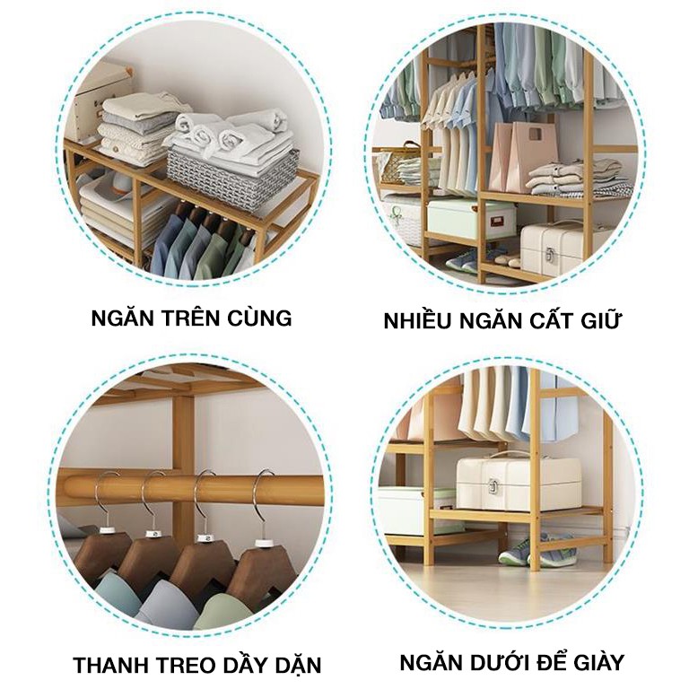 Tủ Quần Áo Khung Tre - Tủ Khung Tre -  Phong Cách Hàn Quốc. | BigBuy360 - bigbuy360.vn