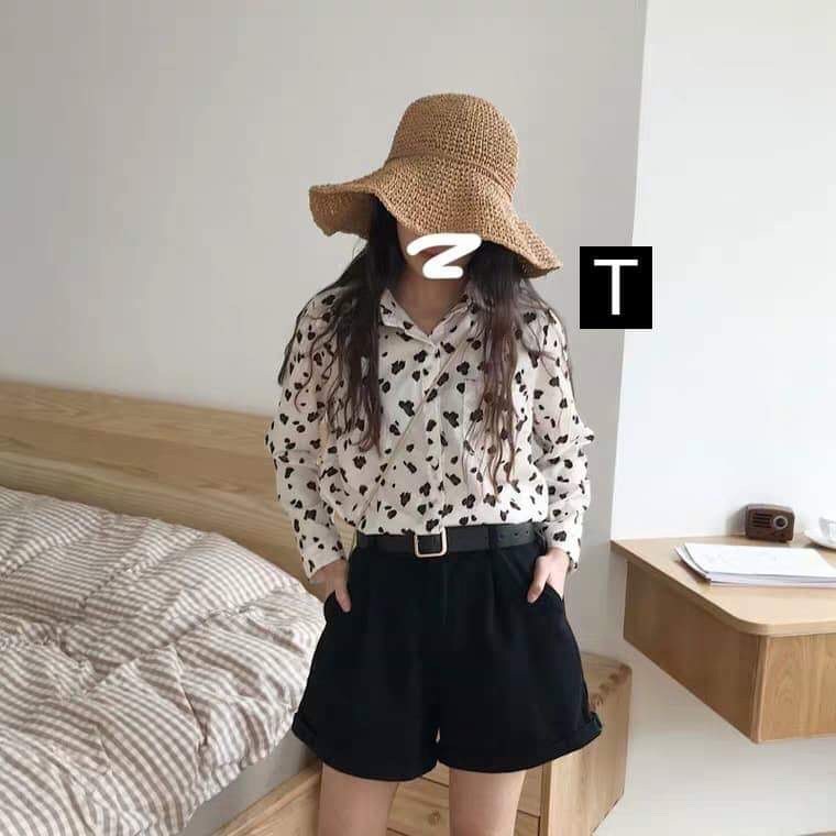 [Kèm thắt lưng Quần đùi kaki nữ gập gấu DTR0319 | BigBuy360 - bigbuy360.vn