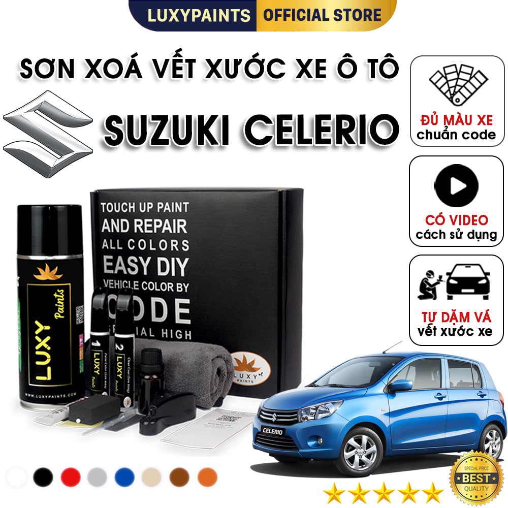 Sơn xóa vết xước xe ô tô Suzuki Celerio LUXYPAINTS, màu chuẩn theo Code dễ sử dụng độ bền cao - LP01SUCE