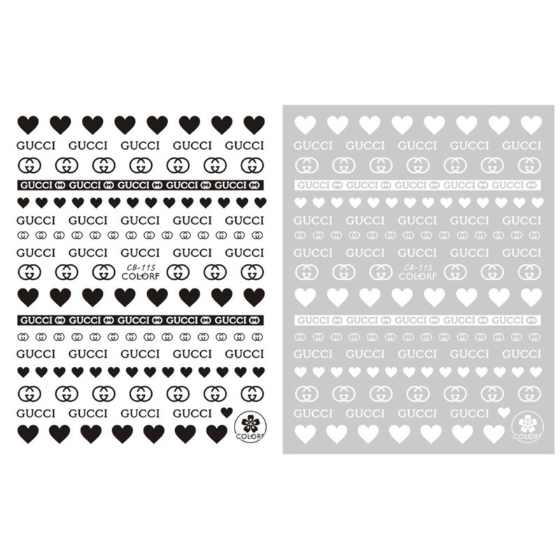 Sticker dán móng tay, hình dán móng tay logo thương hiệu nổi tiếng trang trí móng tay nghệ thuật nail
