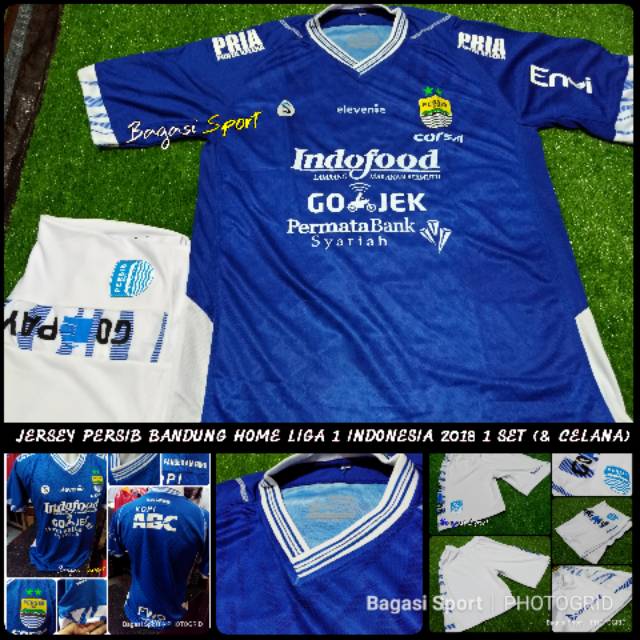 1 Bộ Áo Và Quần Dài Của Persib Bandung Home Lega 1 Indonesian Gojek 2018