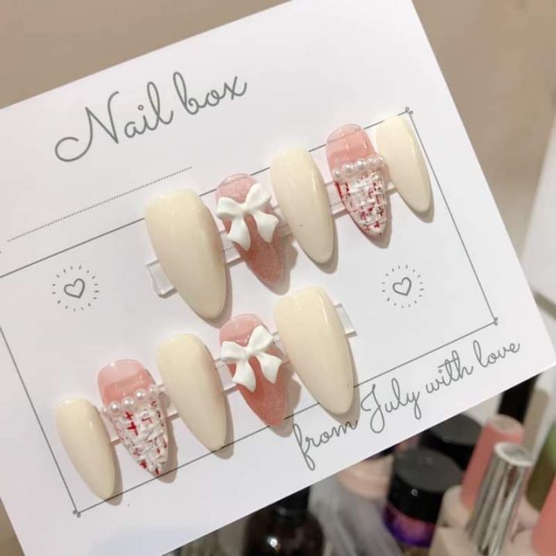 Nail box thiết kế đính trai- kèm keo❤