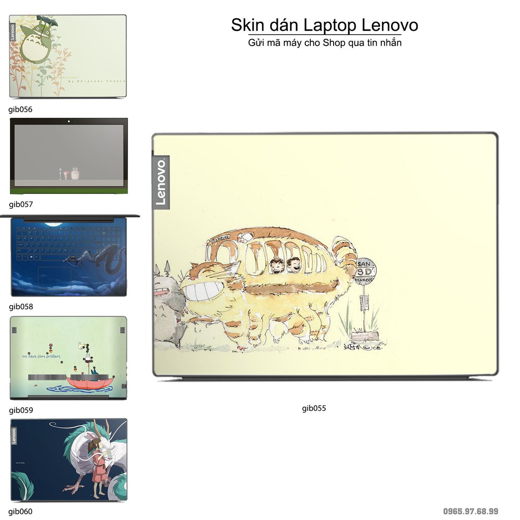 Skin dán Laptop Lenovo in hình Ghibli bộ 9 (inbox mã máy cho Shop)