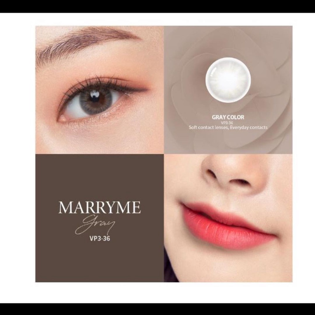 Áp Tròng Giãn Nhẹ MARRY ME GRAY Hsd 3-6 Tháng OLENS KOREA Lens Xám Tây Màu Sáng Ẩm Cao Có Lệch Mắt Nhạy Cảm Make Up Tây