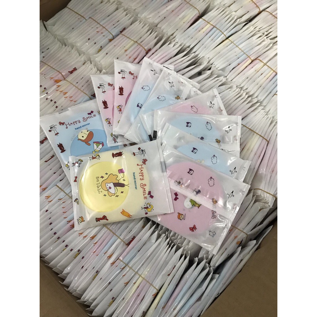 [FreeShip 50K] Set 10 Gương Trang Điểm Mini Hàn Quốc Siêu Cute Có Túi Zíp ( Ảnh Thật )