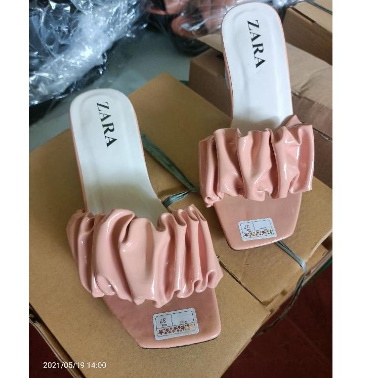 Trực Tiếp ATC... Giày Xăng Đan Zara Kiểu Dáng Trẻ Trung Năng Động | Giày Sandal Cao Gót Kiểu Dáng Đơn Giản Thời Trang