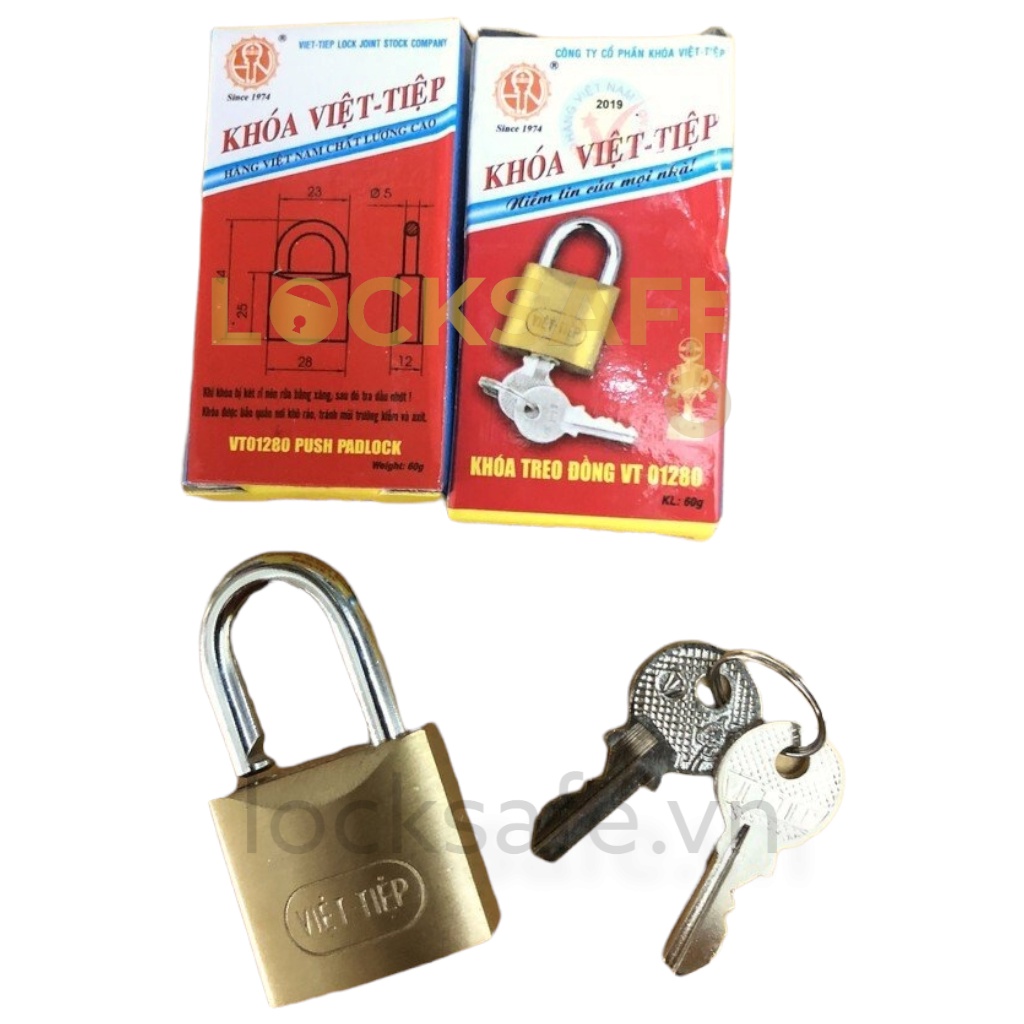 Khoá treo đồng bấm Việt Tiệp 01280 Hàng Chính Hãng