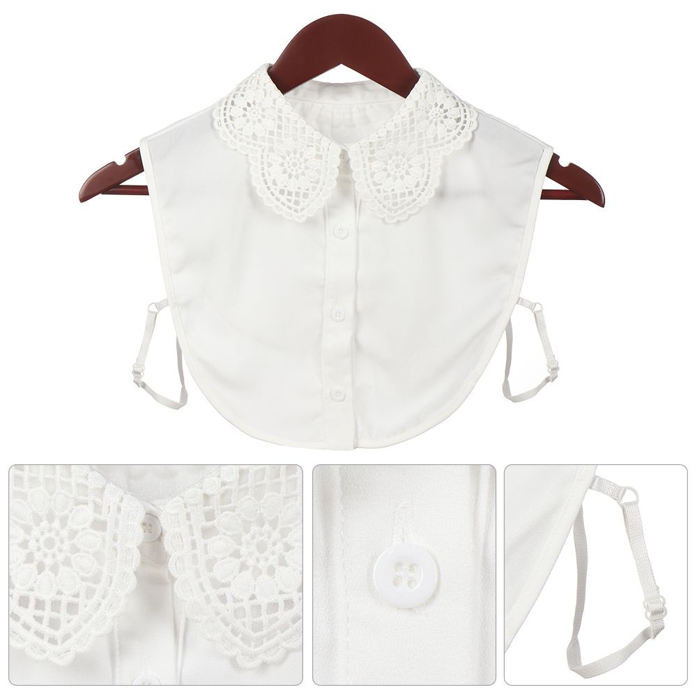 Cổ áo sơ mi giả họa tiết thêu trắng đen MIHAN1 dành cho nam nữ