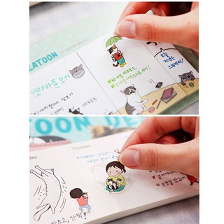 BỘ 6 STICKER HÀN QUỐC MÈO XÁM
