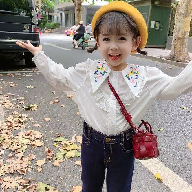 Áo Sơ Mi Nữ Tay Dài Thêu Hoa Màu Sắc