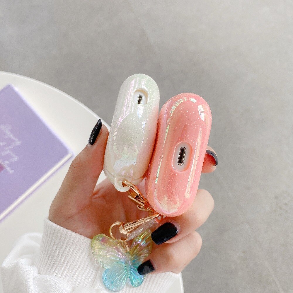 Vỏ Đựng Bảo Vệ Hộp Sạc Tai Nghe Airpods 1 / 2 Kèm Móc Khóa Xinh Xắn