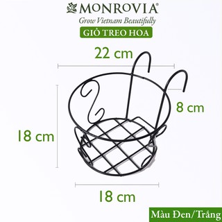 Giỏ treo hoa ban công MONROVIA, treo chậu trồng cây, chậu hoa