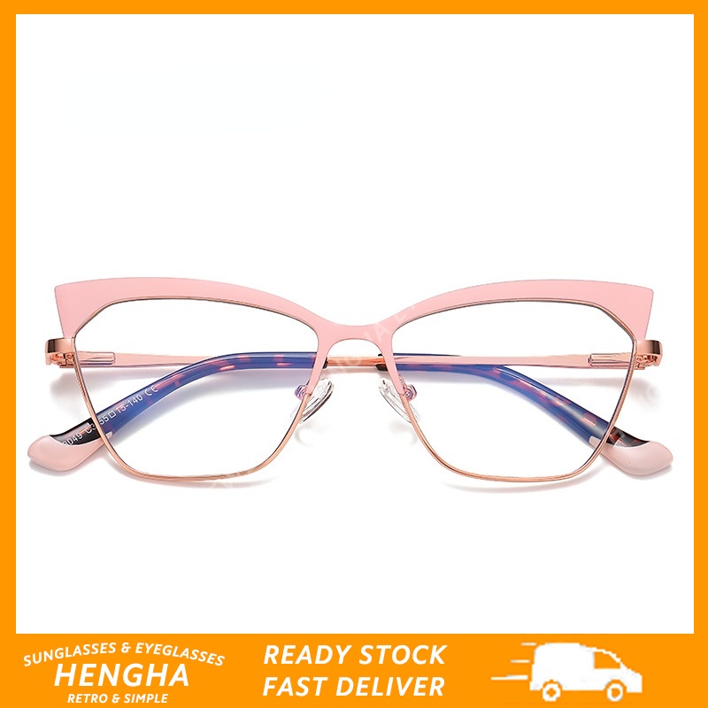 Mắt Kính TR90 Gọng Kim Loại Chống Ánh Sáng Xanh Thời Trang Cho Nữ