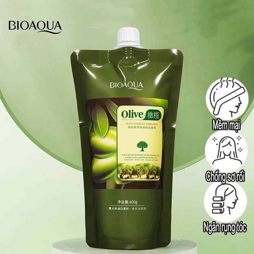 Ủ Tóc OLIVE BIOAQUA Siêu Mềm Mượt Phục Hồi Tóc Hư tổn, Dầu Xả Mềm Mượt Ngăn Rụng Tóc Nội địa trung Zuzu