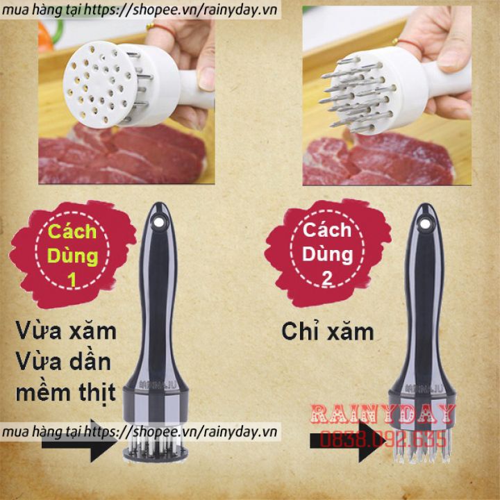 Dụng cụ xăm thịt, cây đâm châm bì thịt dằm làm mềm thịt bò, thịt lợn heo quay thông minh