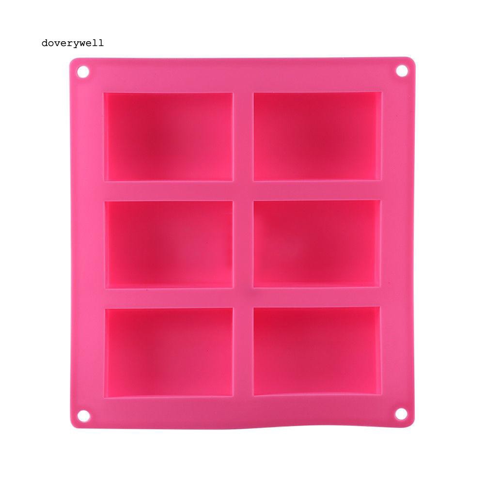 Khuôn làm xà phòng đa năng 23.5cm x 21.2cm x 2.5cm bằng silicon 6 ngăn tiện dụng