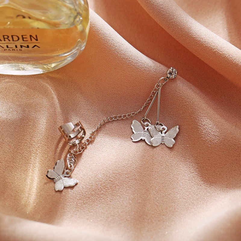 Bông Tai Dạng Kẹp Hình Bướm Bằng Zircon Phong Cách Cổ Điển Thời Trang Cho Nữ