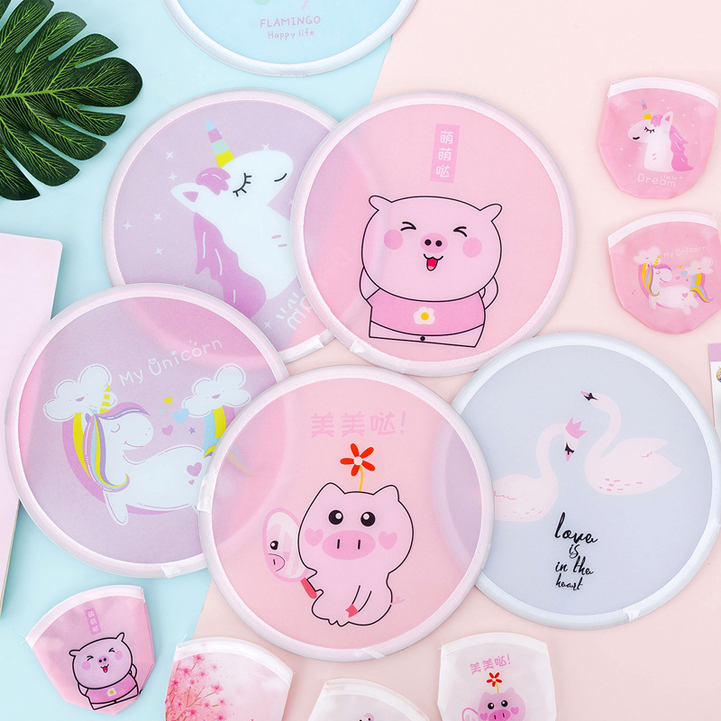 Quạt tròn gập hoạt hình cute - Giá rẻ nhất