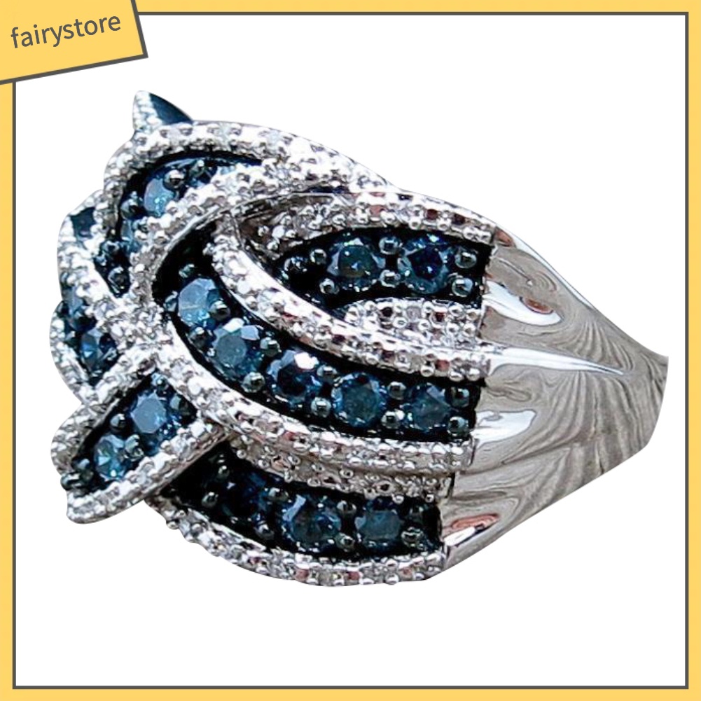 Nhẫn đính đá sapphire giả thời trang cho nữ