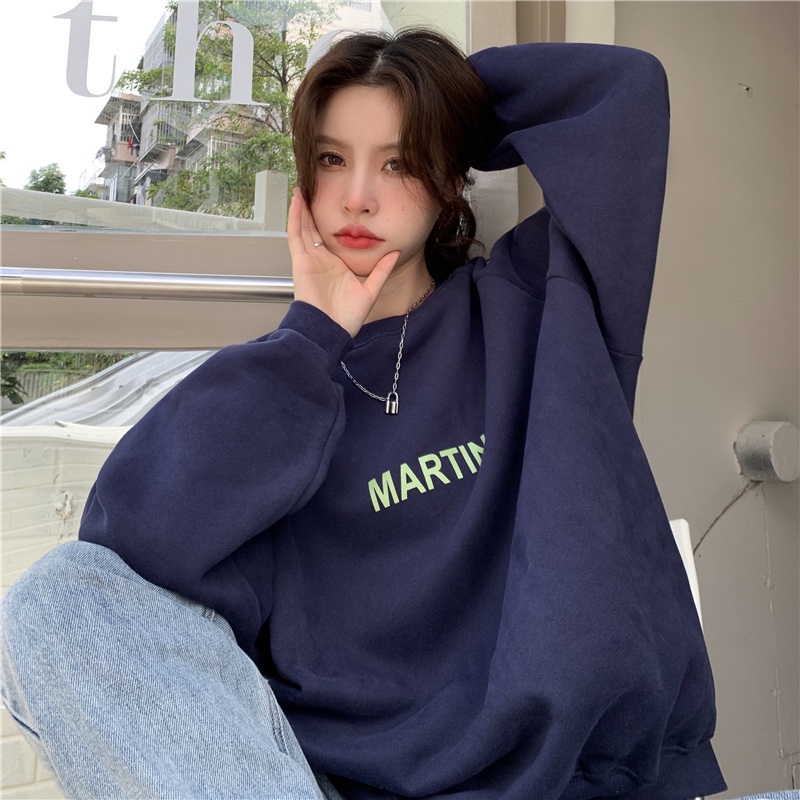 Áo sweater tay dài dáng rộng thiết kế mới thời trang mùa thu dành cho nữ
 | BigBuy360 - bigbuy360.vn