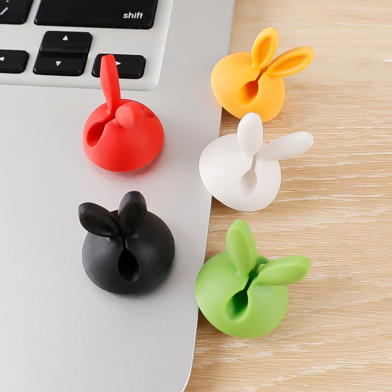1 Kẹp Giữ Dây Cáp Bằng Silicone Tự Dính Giúp Tiết Kiệm Không Gian