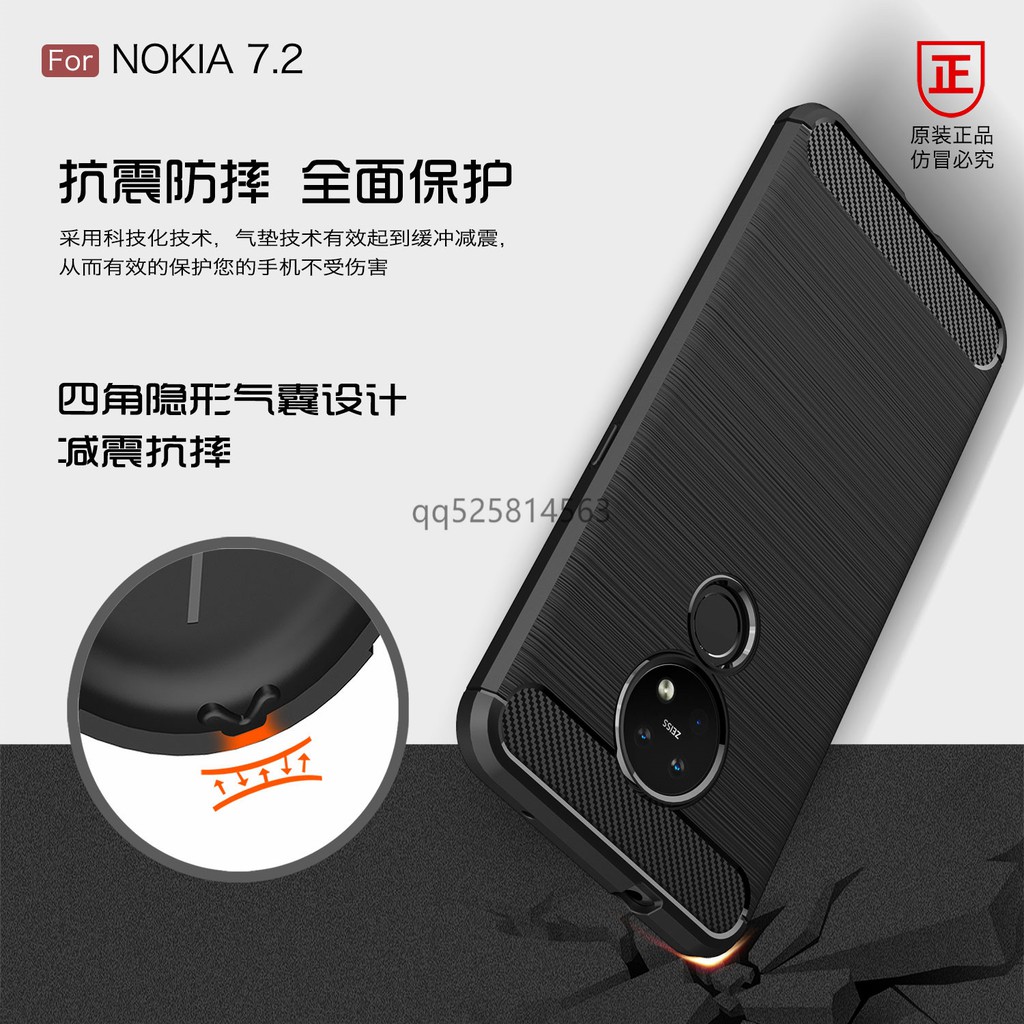 Ốp Lưng Sợi Cacbon Xước Bảo Vệ Cho Điện Thoại Nokia7.1 Nokia8.1 Nokia C1