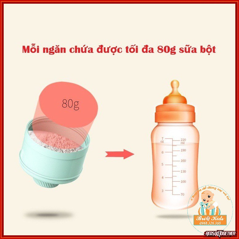 Hộp chia sữa, khay chia sữa, chia đồ ăn dặm 3 ngăn MISUTA cho bé