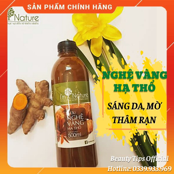 Rượu Nghệ Vàng Hạ Thổ I'm Nature Làm Mờ Thâm Rạn - Sáng Da - Se Khít Chân Lông (500ml)