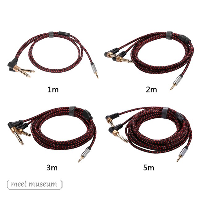 Dây Cáp Chuyển Đổi Âm Thanh Từ Giắc 3.5mm Sang Giắc Cắm Kép 1 / 4 "cho Tv Pc Loa 3.5mm Sang 2x6.35 Ofc