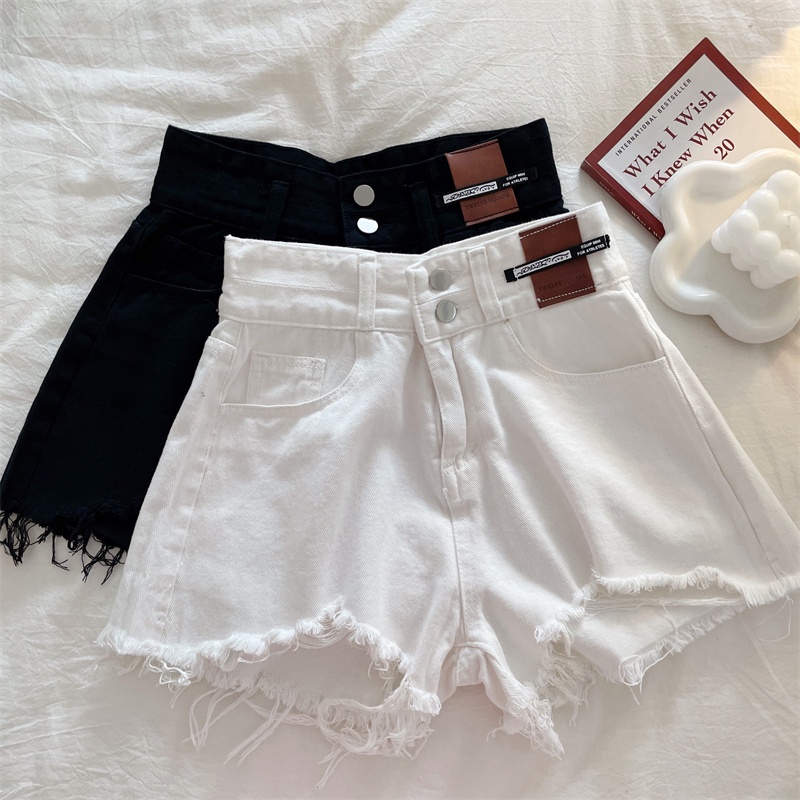 SUXI Quần Short Denim Ống Rộng Lưng Cao Thời Trang Mùa Hè Dành Cho Nữ