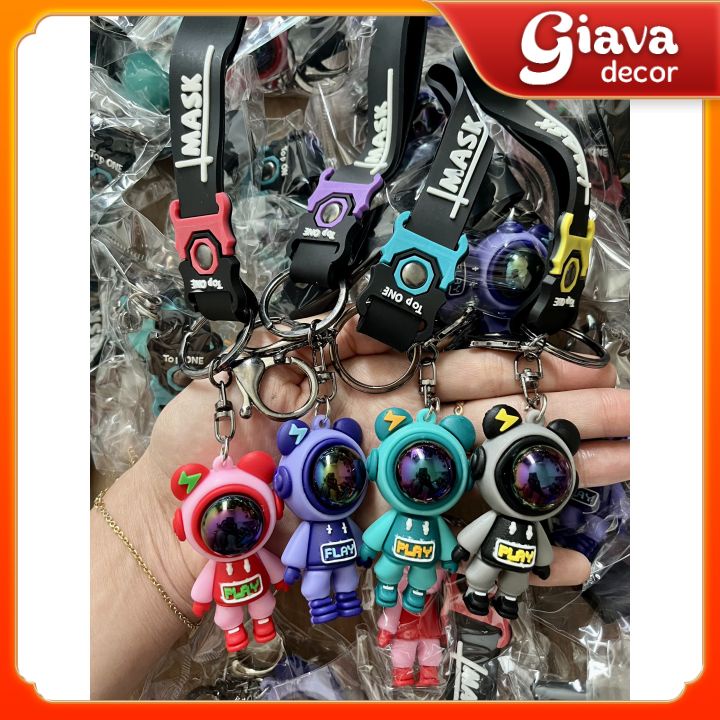 Móc khóa phi hành gia kính tròn đẹp P100 ,phụ kiện hotrend 4 màu Giava Decor