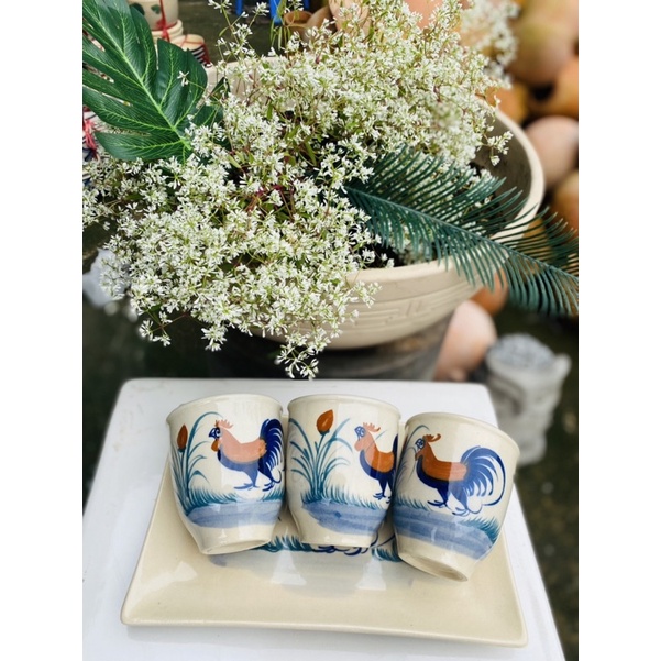 Ly Gà Cao Vẽ Tay Cao 10*9cm