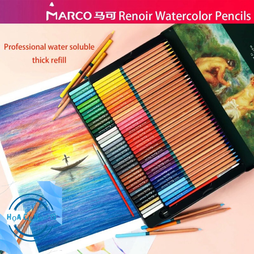 Chì màu nước gốc dầu MARCO Renoir 36/48/72/100 màu cao cấp hãng MARCO 3120