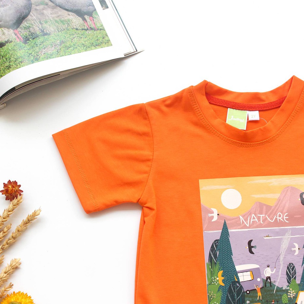 Áo thun cho bé trai và bé gái Jadiny thun cotton 4 chiều in decal tuyệt đẹp