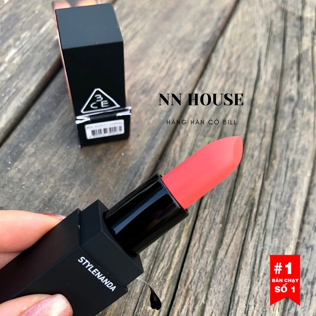 Son lì 3CE 806 dusty coral - son 3CE lì lip color cam san hô mềm mịn - NN HOUSE