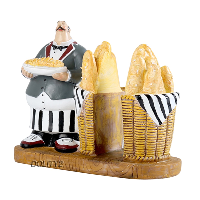 [Dolity2] Giá Đỡ Khăn Giấy Tượng Đầu Bếp Nghệ Thuật Trang Trí Bàn Bếp