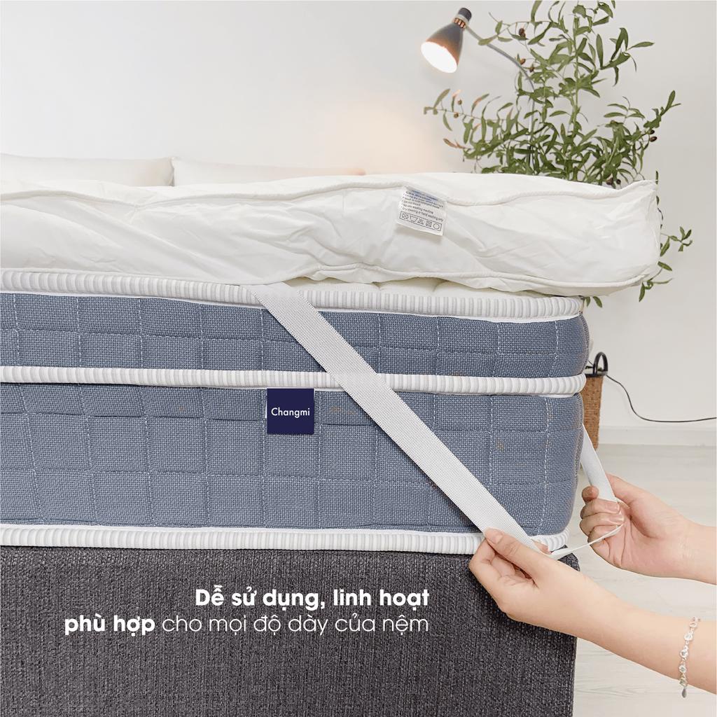 Topper Changmi Bedding lông vũ nhân tạo Microfiber Hàn Quốc chuẩn khách sạn 5 sao, tăng tiện nghi, tăng độ êm cho nệm